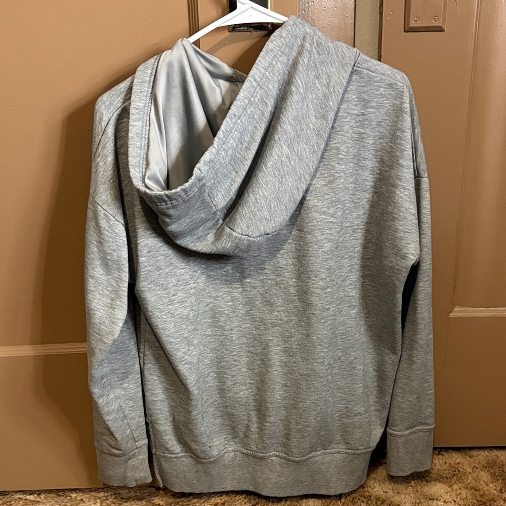 Women Athletic Gray Hoodie with Pink and Black Graphic design size small. - Picture 2 of 4
